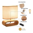thumbnail image 5 of Modern Fabric Table Lamp with Wooden Base Bedside Desk Light Nightstand Lamp for Bedroom, Living Room Beige, 5 of 7