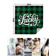 thumbnail image 4 of Lucky St. Patrick's Day Cloth Napkins Set of 8 Reusable Dinner Napkins, Green Four-leaf Grass Plaid Cocktail Napkin Washable Table Napkins for Wedding/Holiday Party/Baby Shower 20"x20", 4 of 7