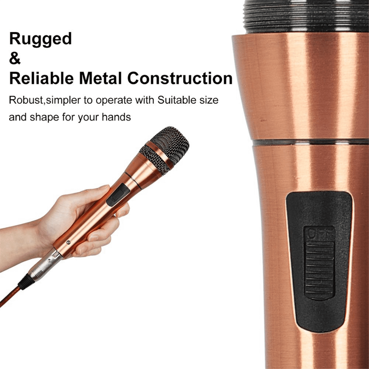 Universal Wired Handheld Dynamic Microphone Noise Isolation Mic for Outdoor Karaoke Meeting Singing