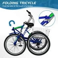 thumbnail image 3 of MOPHOTO Adult Folding Tricycle 7 Speed, Foldable Adult Tricycle 20" Wheels, 3 Wheeler Colorful Cruiser Bike with Cargo Basket, Blue, 3 of 10