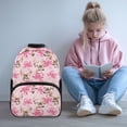 thumbnail image 2 of Bulopur Pink Deer Bow Kids Backpack for Girls, Hunting Ribbon Print School Bag Lightweight/Breathable/Durable/Waterproof Multi-Pocket Book Bag for Kids 6-12 Back to School, 2 of 8