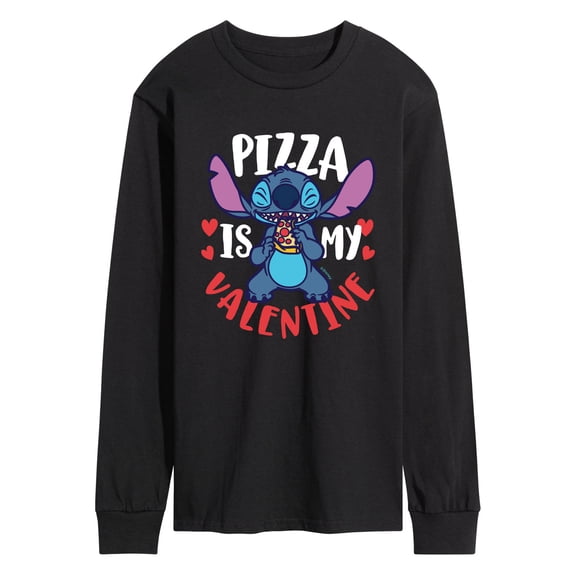 Lilo & Stitch - Pizza Is My Valentine - Men's Long Sleeve T-Shirt