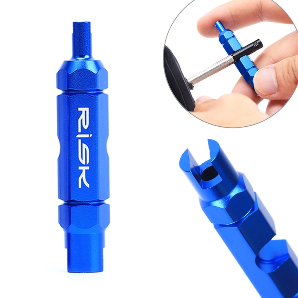 Bike Presta Schrader Tire Valve Core Removal Tool Valve Core Remover Blue Fityle Pack of 2Pcs Bike Tire Repair Tool 