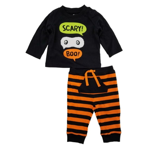 Infant Boys 2pc. Scary Boo Halloween Long Sleeve Shirt & Pants Set 0-3m