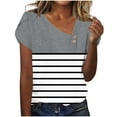 thumbnail image 2 of mfyjkho Tops Para Salir, Camiseta Informal Holgada De Manga Corta Con Botones Y Estampado Para Mujer Tops Para Hacer Ejercicio Para Mujer Xl, 2 of 7