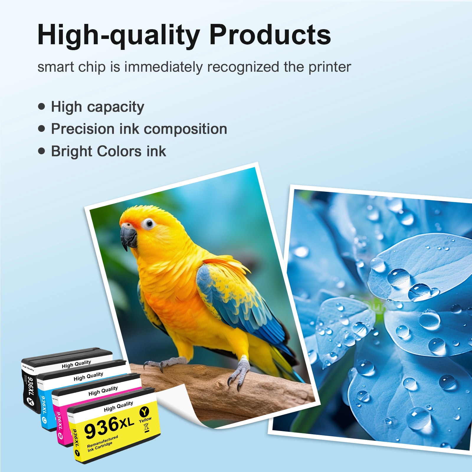 936e 936 XL Ink Cartridges 936e 936XL 936 compatible for OfficeJet Pro 9125e 9120e 9730e 9130 9135e 9122e 9128e 9110b 9120b 9130b 9130e Printer 936e Ink (Black, Cyan, Magenta, Yellow)