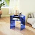thumbnail image 6 of Clear Acrylic End Table 2-Tier Bedside Nightstand for Living Room Bedroom (1, Dark Blue), 6 of 8