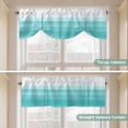 thumbnail image 5 of Aqua White Ombre Tie Up Valance Curtains for Windows, Kitchen Curtains Window Treatments, Chic Modern Funny Abstract Striped Art Short Window Shades Valances for Bedroom Bathroom Cafe 42"x12", 5 of 8