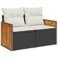 thumbnail image 3 of vidaXL 6 Piece Garden Sofa Set with Cushions Black Poly Rattan, 3 of 5