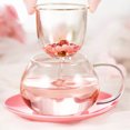thumbnail image 2 of Cute Cups Mushroom Tea Cup with Infuser and Lid, Kawaii Glass Tea Cups and Saucers, 290ML Mushroom Mugs with spoon, Present for Christmas, Perfect for Girls Women for Home and Office Use 9.6oz (Blue), 2 of 6