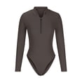 thumbnail image 3 of LOVZFMLL Combinaison à Manches Longues pour Femmes, Confortable et Respirante, Col Rond, Marron P, 3 of 6