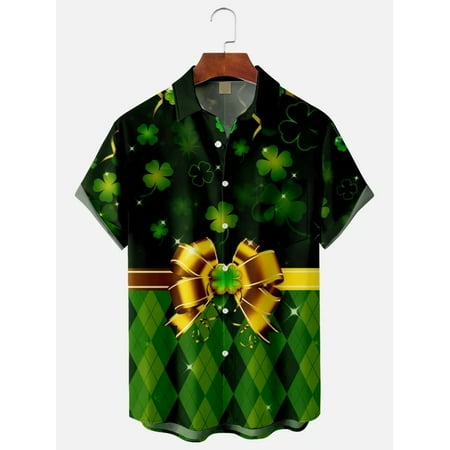 

MLFU St. Patrick s Day Toddler Boys Short Sleeve Button Down Beach Shirt Casual Stylish Polyester Tops Basic Clothes for Men Women
