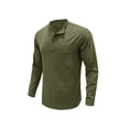thumbnail image 1 of Sunloudy - Camisa informal de otoño para hombre, color sólido, manga larga, cuello levantado, botones, tops con bolsillo Sunloudy  S M L XL XXL, 1 of 4