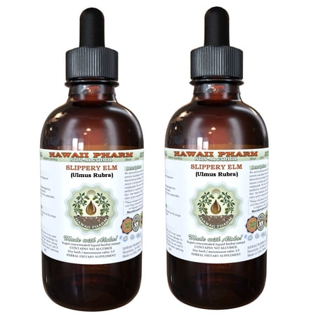 Slippery Elm (Ulmus rubra) Glycerite, Organic Dried Bark Alcohol-Free Liquid Extract, Chi Yu, Glycerite Herbal Supplement 2x2 oz