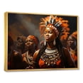 thumbnail image 2 of Designart "Zulu Festive Revelry in Brown" People Framed Wall Art - Global Brown African Tribal Hallway Framed Wall Art Decor, 2 of 6