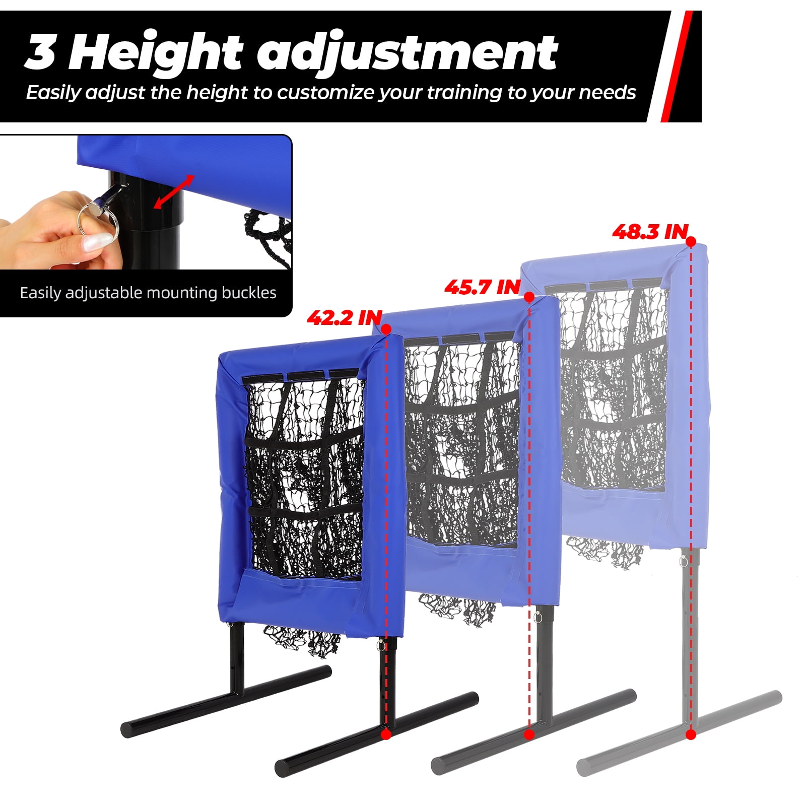 Baseball Pitching Net with Strike Zone | The No Hitter Net 9 Hole Net | Strike Zone Target for Baseball & Softball Training (Bule)