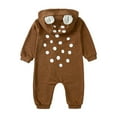 thumbnail image 3 of Toimothcn Toddler Boys Romper Short Sleeve Cute Cartoon Deer Shaped Hooded Romper Soft Loose Fit Jumpsuit Leisure Kids Clothes, 3 of 9