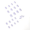 thumbnail image 2 of Fofosbeauty Short Square Press on Nails, Full Cover Fake Nails, French Purple White, 2 of 8