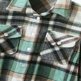 thumbnail image 3 of Women Plaid Button Down Jacket Long Sleeve Loose Coat Lapel Outwear with Pocket, 3 of 9
