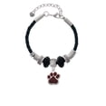 thumbnail image 2 of Delight Jewelry Silvertone Large Maroon Paw Aunt Celtic Knot Leather Bead Bracelet, 7"+2" Extender, 2 of 4