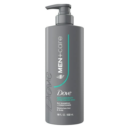 Dove Men+Care 2-in-1 Shampoo + Conditioner to Moisturize Hair & Scalp Dandruff Defense with Pyrithione Zinc, 18 fl oz
