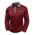 thumbnail image 5 of Kakii Men's Polo Shirts Long Sleeve Casual Fashion Polo Tee Shirts Color Block Slim Fit Golf Polo Shirt with Pocket, 5 of 8