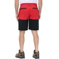 thumbnail image 3 of Pdbokew 6-Zipper Pocket Men's Hiking Shorts - Quick-Dry & Durable Outdoor Climbing Shorts with Contrast Color Design Red L, 3 of 8