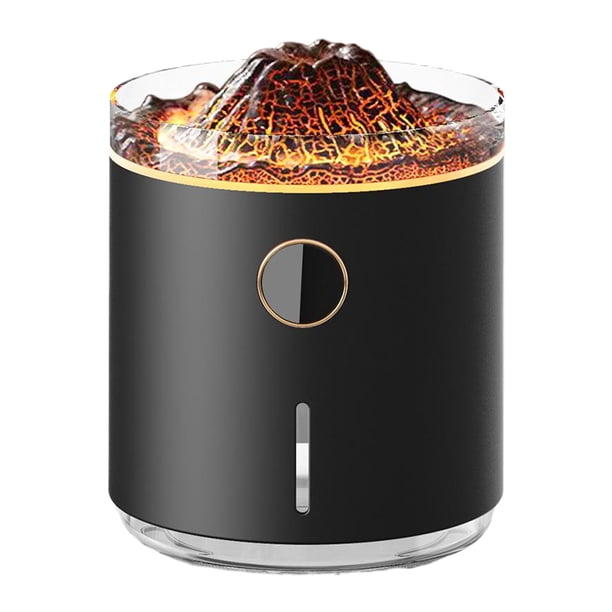 Naiovety Mini máquina de aire aromática con pilas, difusor de llama para humidificador de dormitorio con pantalla LED Humidificadores negro
