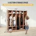 thumbnail image 3 of Section Classroom Coat Locker, 10 Cubbies w/ Anti-tip Kit, 5 Hooks & 2 Storage Boxes, for Classrooms, Daycare, Home, School, Kindergarten, 3 of 11