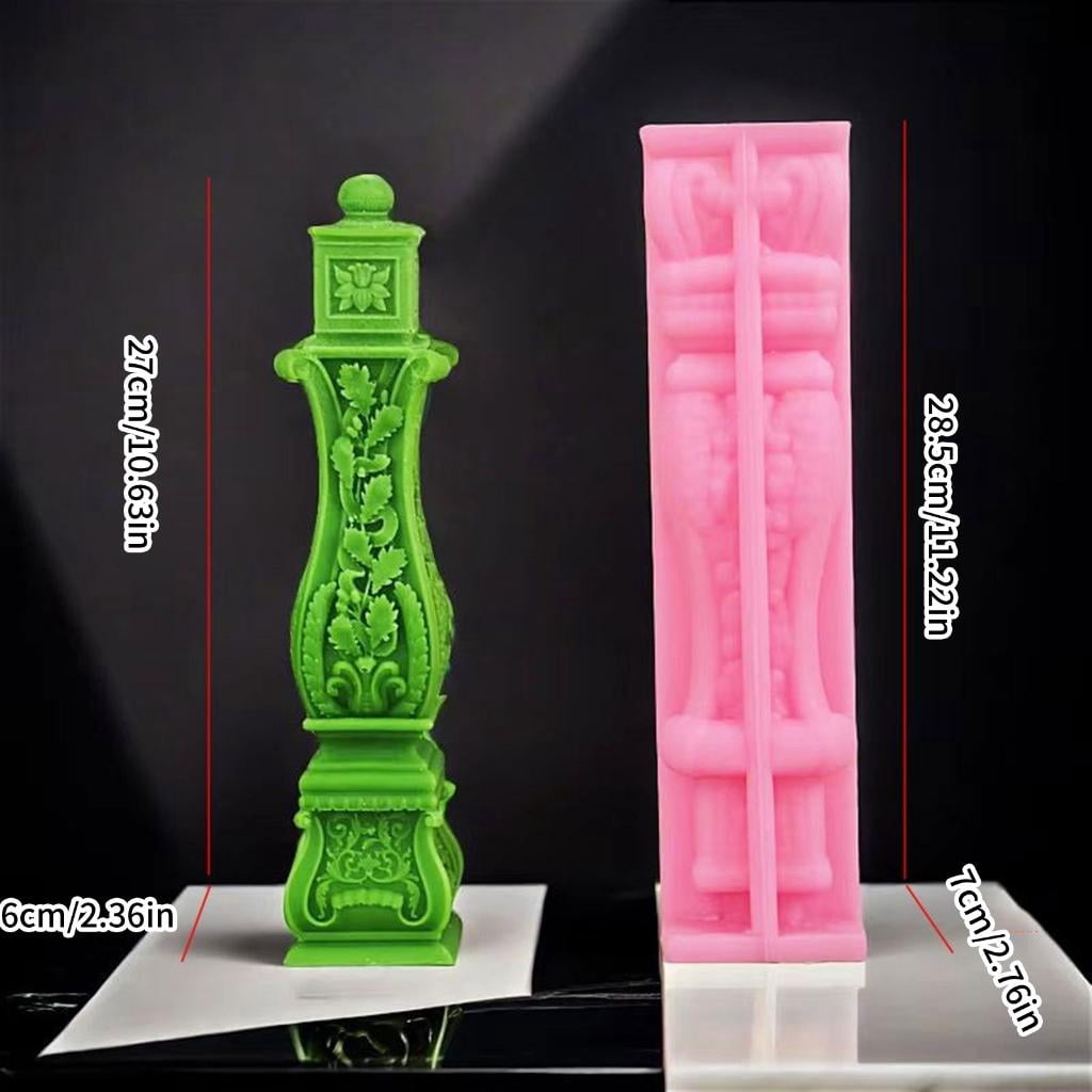 Silicone Mould Roman Column Candle Mold Relief Flower Soap Plaster Making Chocolate Mold for DIYs Enthusiasts Handmade