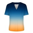 thumbnail image 4 of Tumotour Summer Tops For Women Short Sleeve V Neck Tunic Shirts Casual Gradient Color Loose Fit Fashion Trendy Lightweight Soft Casual Summer Outfits Clothes 2025, 4 of 5