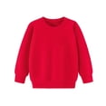 thumbnail image 7 of Lumtrix Girls Long Sleeve Sweatshirts Cute Crewneck Oversized Pullover Casual Solid Color Tops Red 110, 7 of 7