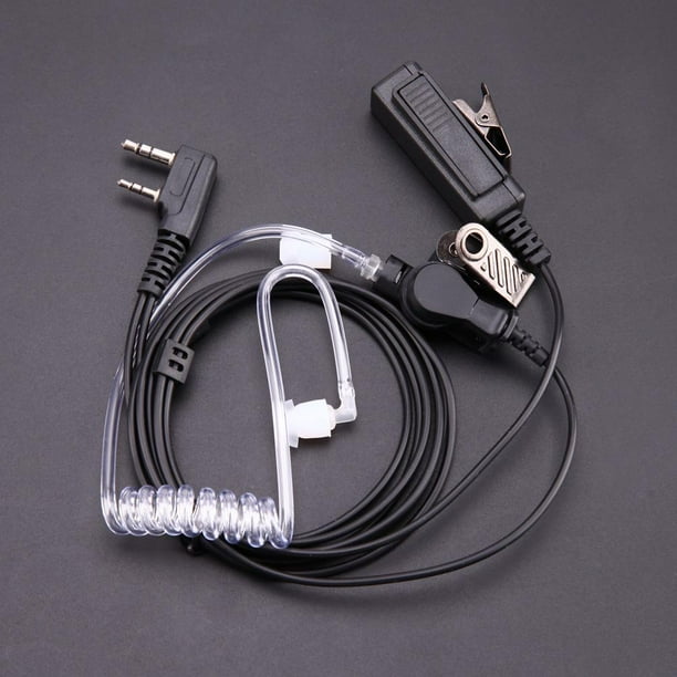 Micrófono de auricular de tubo acústico encubierto de 2 pines para Baofeng Kenwood UV-5R