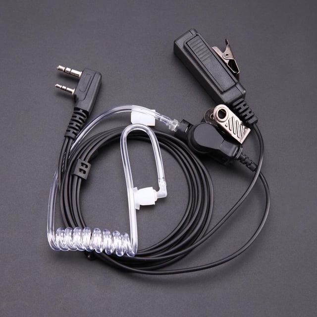 Micrófono de auricular de tubo acústico encubierto de 2 pines para Baofeng Kenwood UV-5R