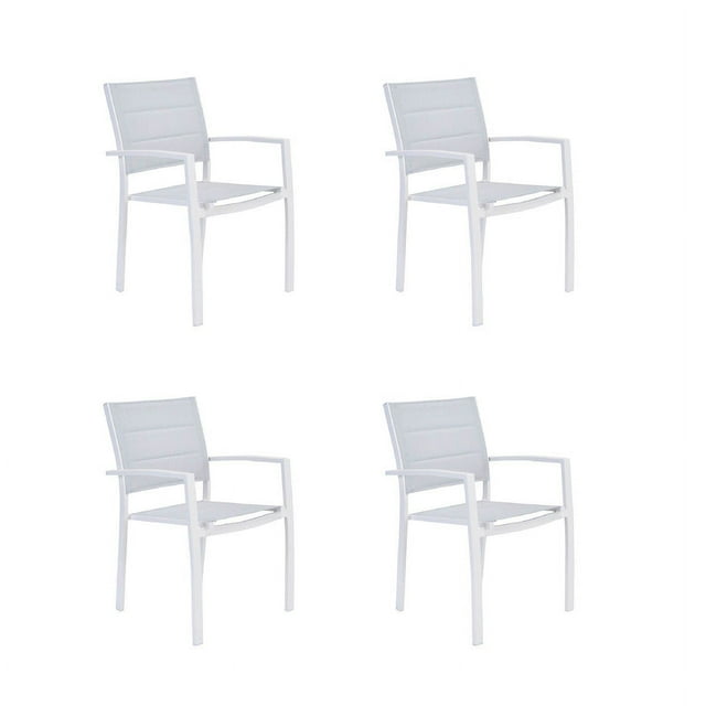 Set de 4 Sillas con Descanzabrazos para Comedor Exterior NATERIAL ORION BETA II