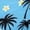 Blue Hibiscus Flower Palm Tree, variant on Blue Hibiscus Flower Palm Leaves Pattern Matchable Couple Hawaiian Men V Neck Shirt Women Sleeveless Flowy Sundresses Summer Outfit Aloha Beach Vacation Clothing for Husband Wife, S