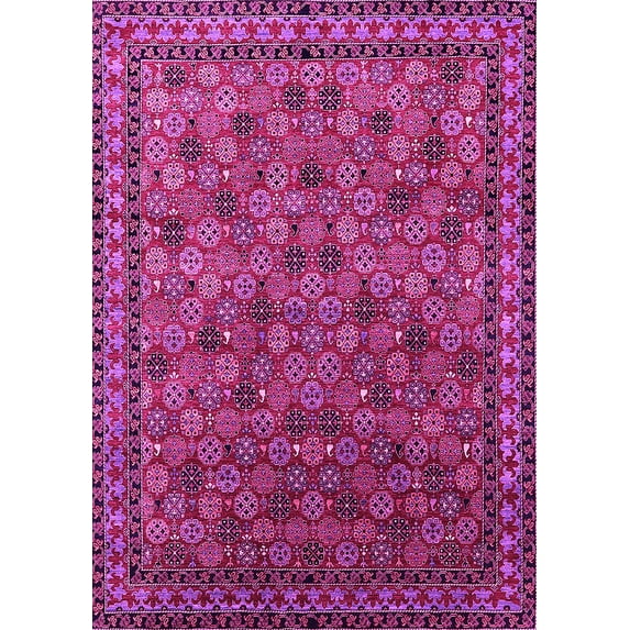 Ahgly Company Indoor Rectangle Oriental Pink Industrial Area Rugs, 2' x 5'