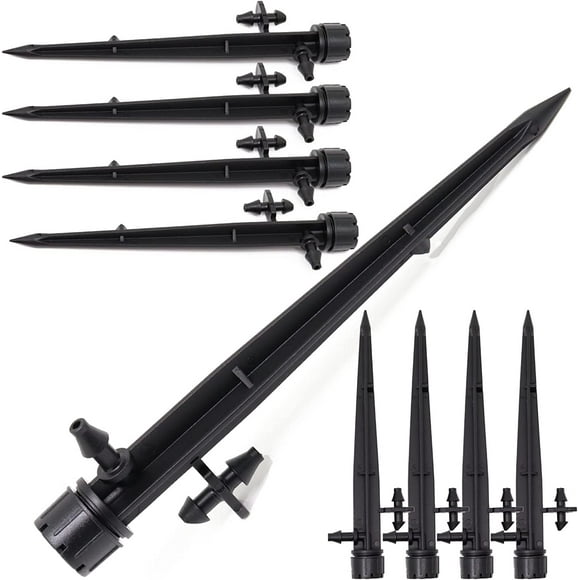 50 PCS Drip Irrigation Emitters Parts Adjustable 360 Degree Micro Spray Water Flow Sprinkler System Parts Stake Professional Irrigation Drippers, Drip Emitters for 1/4 inch Tube Pipe
