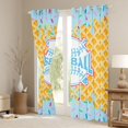 thumbnail image 3 of Erosebridal Light Blue Waffle Baseball & Bat Logo Graphic Black Out Curtains, Baseball Graphic Curtains Pack of 2 (42x63 Each) for Boys And Girls Kids,Super Cozy Room Decor, 3 of 6