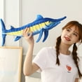 thumbnail image 6 of 140cm Huge Simulation Bluefin Tuna Plush Toys Stuffed Soft Blue Marlin Makaira Mazara Plush Pillow Fish Toys Creative Decoration, 6 of 7