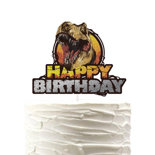 Cake Topper HMCON, cabeza de dinosaurio, feliz cumpleaños, de tiranosaurio