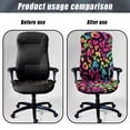 thumbnail image 4 of FKELYI Colorful Leopard Print Office Chair Cover Rotating Swivel Chair Slipcover for Armchair Washable Gaming Chair Covers Protective Cover for Home Decor, Small, 4 of 6