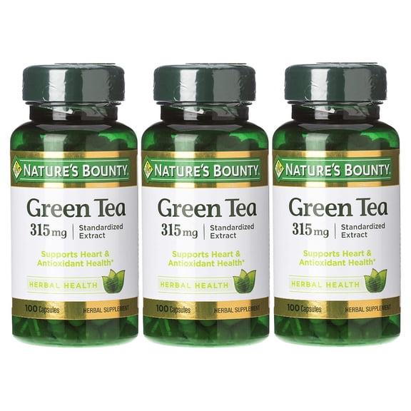 Nature's Bounty Green Tea Extract Capsules, 315 Mg, 100 Ct (3 pack)