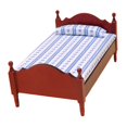 thumbnail image 2 of Cama de Madera en Miniatura, Muebles en Miniatura, Modelo de Decoración, Accesorios de Decoración de en Miniatura, Accesorios de Rojo Sunnimix Cama de miniaturas de casa de muñecas, 2 of 8