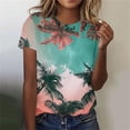 thumbnail image 2 of Tops de Ajuste Suelto para las Mujeres Sudadera Casual Impresa Manga Corta Cuello Redondo Superior, Poliéster, 2 of 4