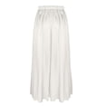 thumbnail image 5 of Satin Skirts for Women Solid Color Maxi Skirt With High Waist Elegant Drawstring Casual Womens A Line Long Skirt White XL, 5 of 5