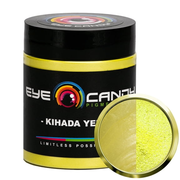 Mica Powder Pigment “Kihada Yellow” (25g) Multipurpose DIY Arts and Crafts Additive | Woodworking, Epoxy, Resin, Natural Bath Bombs, Paint, Soap, Nail Polish, Lip Balm