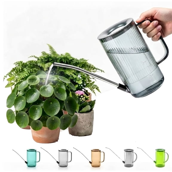 Long Spout Watering Can Indoor,Plant Watering Can,Small Watering Cans for House Plants, Flowers, Succulents, 34oz (Grey)