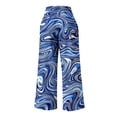 thumbnail image 5 of Women's Palazzo Pants Floral Printed Straight Wide Leg Slacks Elastic Waist Dressy Casual Pants with Pockets (S, Multicolor 7), 5 of 5