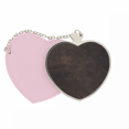 thumbnail image 1 of Diseño abstracto de cuero negro Bolsa de viaje Mirror maquillaje corazón rosa, 1 of 4